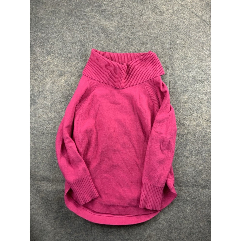 Anthropologie Moth Hot‎ Pink Tunic Brenta Cowl Neck Chunky Sweater Women's Sz S
